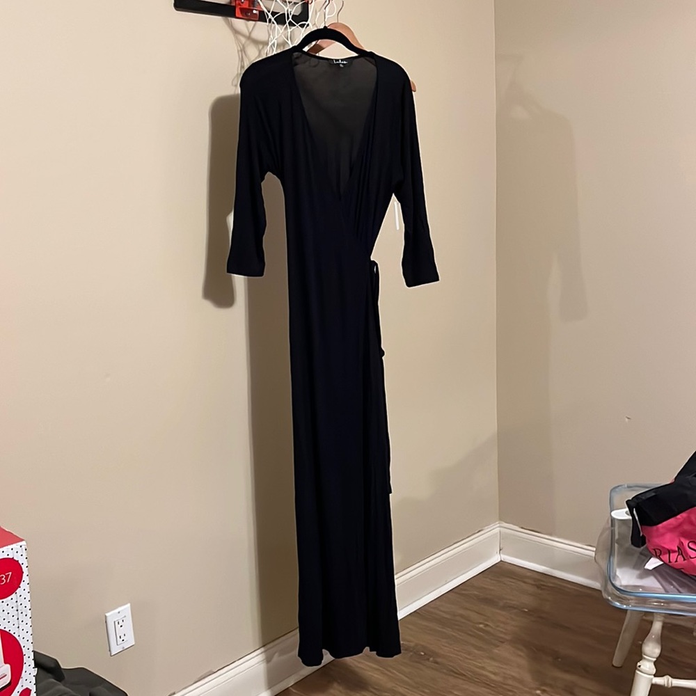 Lulu’s Black Wrap Maxi Dress, Size XL